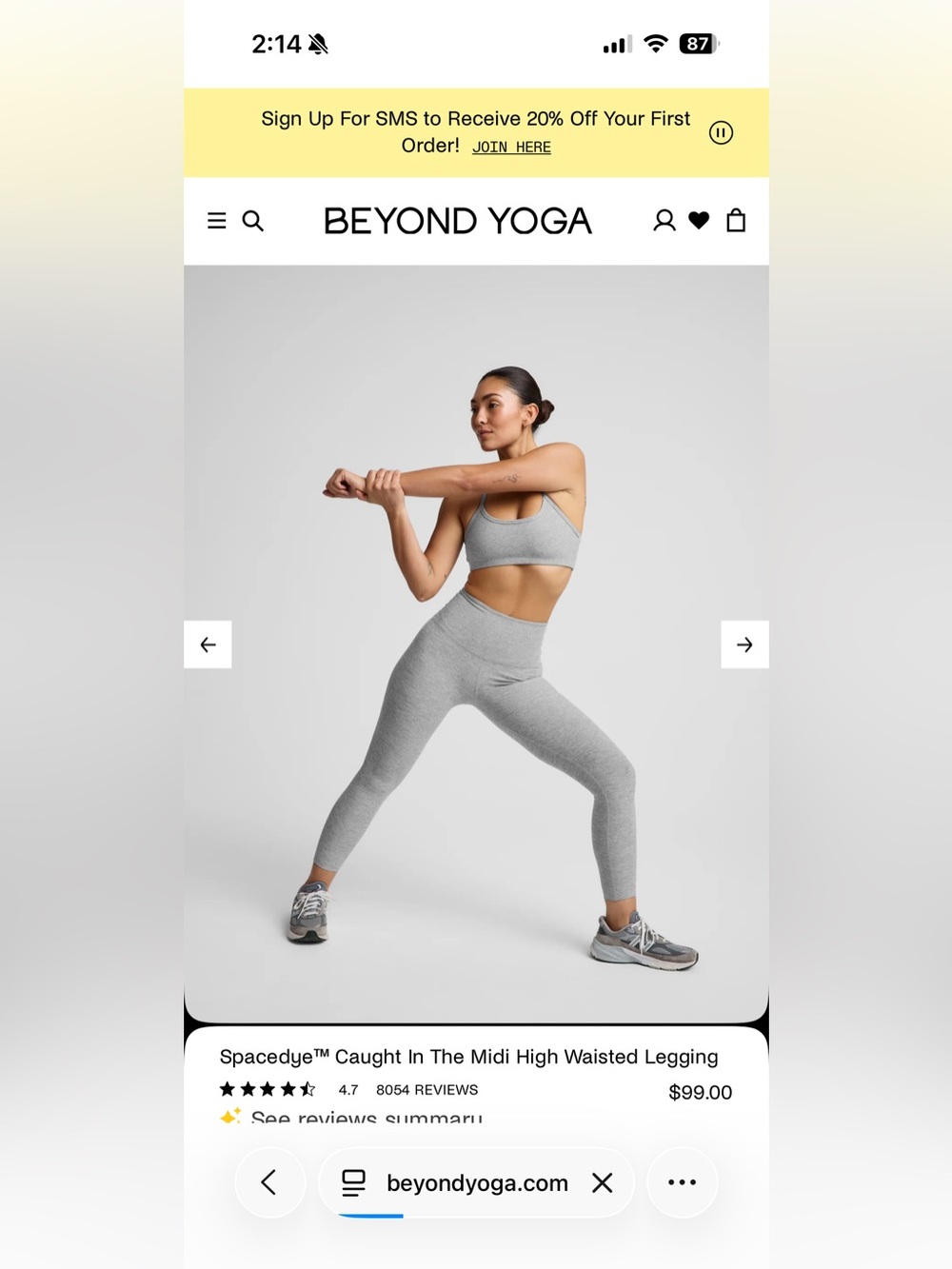 Beyond Yoga Spacedye Caught In The Midi High-Waisted Legging - Beige